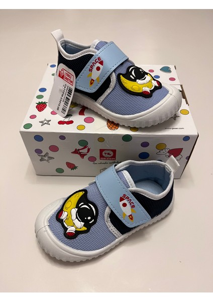 Erkek Keten,çocuk Hafif ,yumuşak ve Kaymaz Taban Panduf Ev Kreş Ayakkabısı Uzay Model