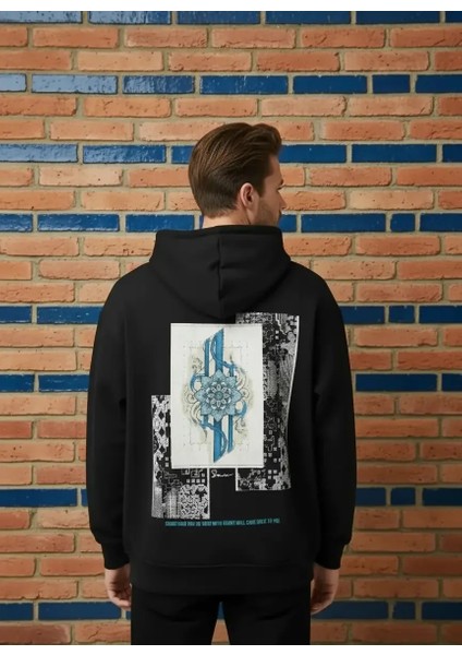 Everything You Do Oversize Hoodie - Şardonlu %100 Pamuk - Siyah