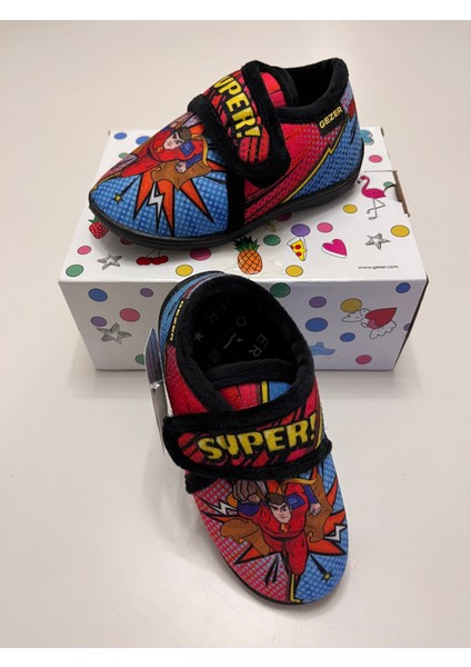 Erkek Çocuk Kışlık Hafif ,yumuşak ve Kaymaz Taban Panduf Ev Kreş Ayakkabısı Süper Man Model modelleri