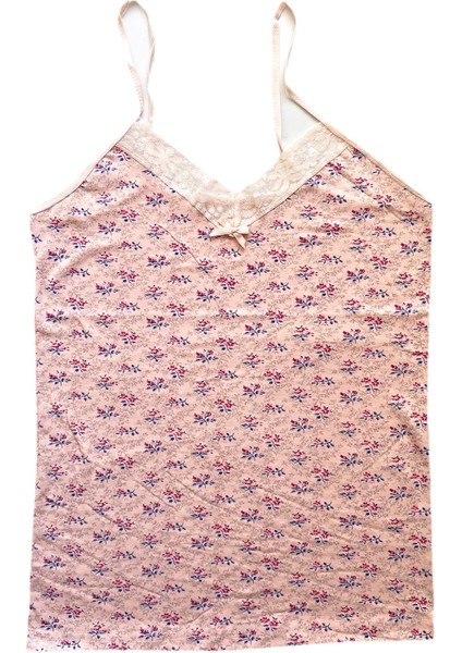 5 Adet Kadın Askılı Desenli Atlet Dantelli Empirme Pamuklu Penye D6-10 modelleri