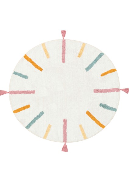 Candy Baby 03 %100 Pamuk Naturel Malzeme ile Üretilmiş Kaymaz Bebek Çocuk Halısı