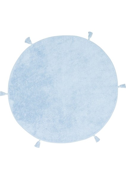 Candy Baby Plaın Blue %100 Pamuk Naturel Malzeme ile Üretilmiş Kaymaz Bebek Çocuk Halısı