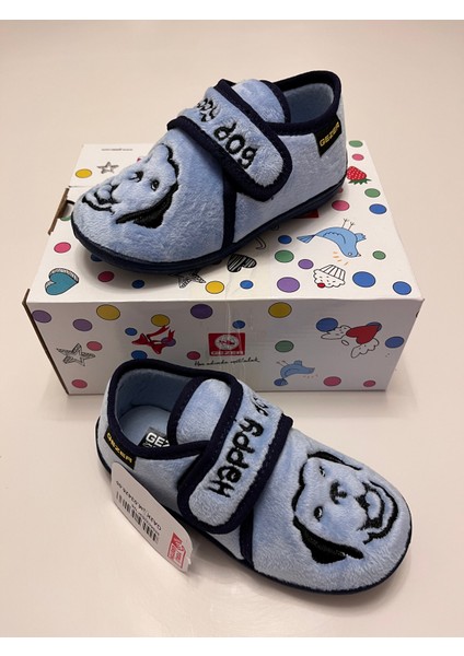 Erkek Çocuk Kışlık Çok Hafif ,yumuşak ve Kaymaz Taban Panduf Ev Kreş Ayakkabısı Happy Dog Model