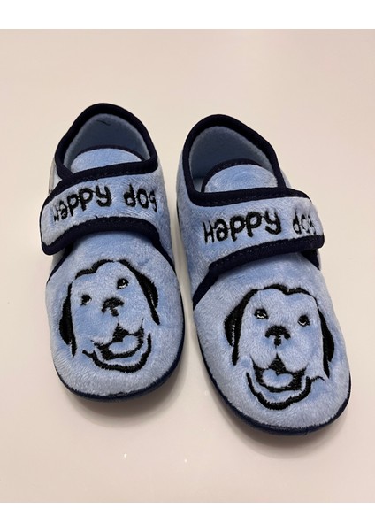 Erkek Çocuk Kışlık Çok Hafif ,yumuşak ve Kaymaz Taban Panduf Ev Kreş Ayakkabısı Happy Dog Model modelleri