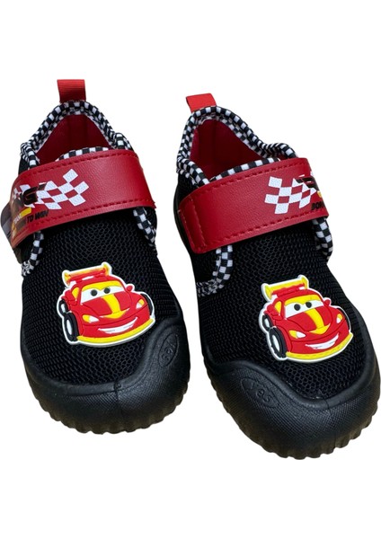 Erkek Çocuk Keten,hafif ,yumuşak ve Kaymaz Taban Panduf Ev Kreş Ayakkabısı Yarış Araba Model