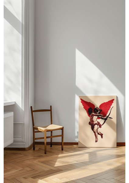 Kırmızı Kanatlı Aşk Tanrısı - Kanvas Tablo - Pop Art Klasik Figür Modern Duvar Dekoru modelleri