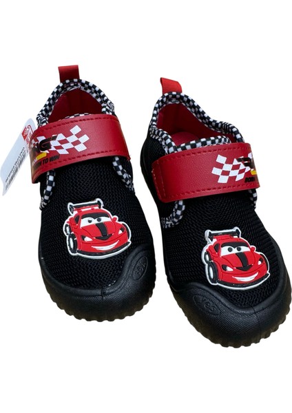Erkek Çocuk Keten,hafif ,yumuşak ve Kaymaz Taban Panduf Ev Kreş Ayakkabısı Yarış Araba Model