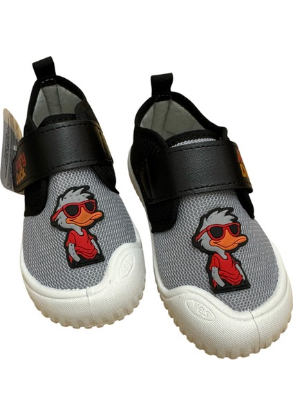 Erkek Çocuk Keten,hafif ,yumuşak ve Kaymaz Taban Panduf Ev Kreş Ayakkabısı Angry Duck Model