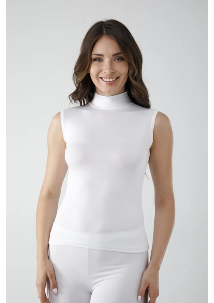 Vivaldi Kadın Beyaz Sıfır Kol Balıkçı Body 350