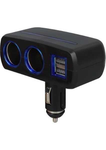 12 24V 2 USB Li Hızlı Araç Şarj Aleti Cihazı 120W 2'li Çakmaklık Çoklayıcı Çoğaltıcı Cihazı