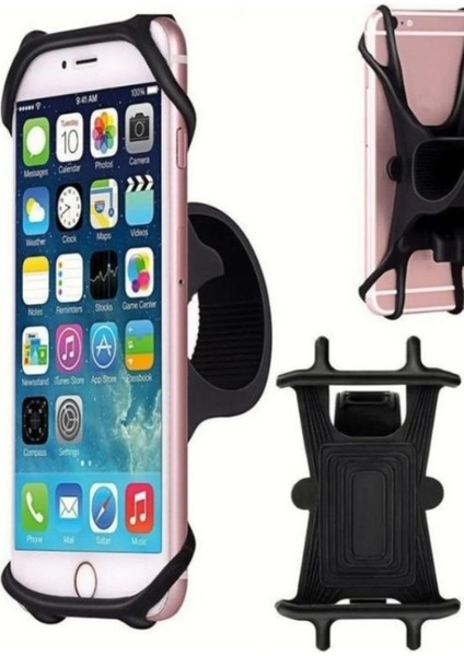 Kauçuk Motosiklet Mobilet Motor Bisiklet Scooter Gidon Uyumlu Cep Telefonu Tutacağı Tutucu Standı