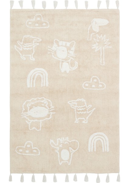 Candy Baby 16 %100 Pamuk Naturel Malzeme ile Üretilmiş Kaymaz Bebek Çocuk Halısı