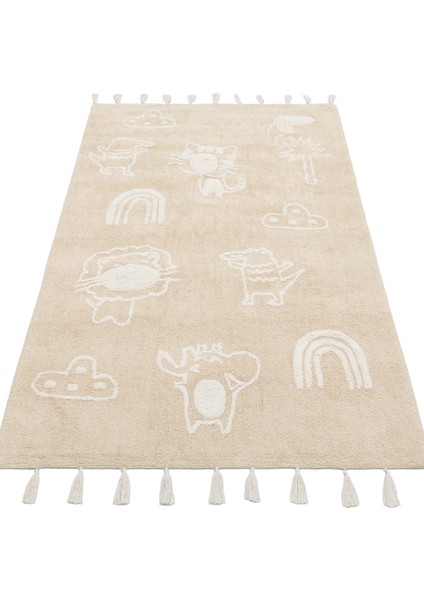 Candy Baby 16 %100 Pamuk Naturel Malzeme ile Üretilmiş Kaymaz Bebek Çocuk Halısı indirimleri