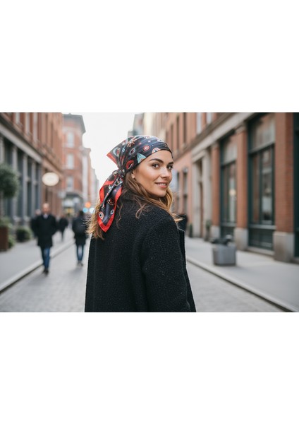 Göz Desenli Çok Renkli Fular 50 x 50 modelleri