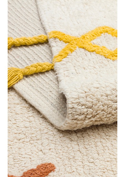 Candy Baby 12 %100 Pamuk Naturel Malzeme ile Üretilmiş Kaymaz Bebek Çocuk Halısı