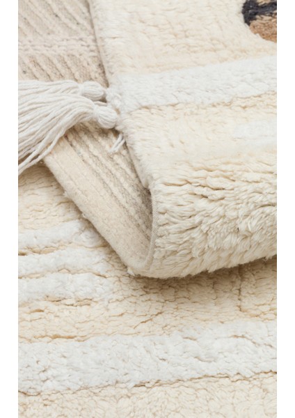 Candy Baby 09 %100 Pamuk Naturel Malzeme ile Üretilmiş Kaymaz Bebek Çocuk Halısı