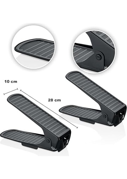 Düzenleyici Raf Rampası -4'lü Set (4 Adet) Katlanabilir, Ayarlanabilir Yükseklik, Kaymaz Yüzey, Çift Katlı Saklama Çözümü Dolap Içi Organizer fiyatları