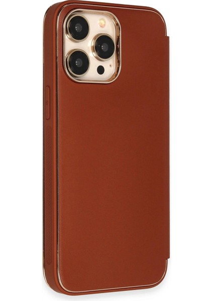 Ieg iPhone 14 Pro Kılıf Dolpin Kapaklı - Kahverengi fırsatları