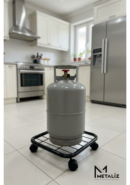 Metal Tekerlekli Çok Amaçlı Taşıma Standı Çiçek, Damacana, Tüp Altlığı, Ağır Yük Standı fırsatları