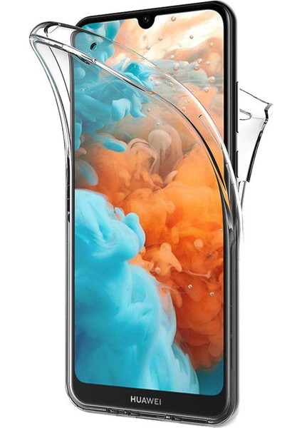 Y5 2019 Kılıf 6 Tarafı Tam Full Koruma 360 Clear Soft Şeffaf