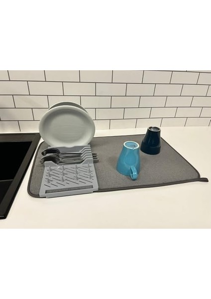 Mutfak Tezgah Mikrofiber Su Emici Bulaşıklık Matlı Bulaşık Dizme ve Kurutma Matı modelleri