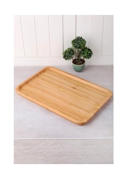 Bambu Lüx Dikdörtgen Büyük Servis-Sunum Tabağı 30X20X1,8CM modelleri