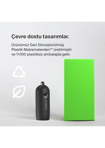Boost↑charge™ 30W Hızlı Araç Şarj Cihazı, Usb-C Güç Dağıtım Portlu Kompakt Tasarım, Usb-C - Ara Kablosu Dahil, 16 Serisi, iPad ve Daha Fazlası Için Evrensel Uyumluluk - Siyah fiyatları