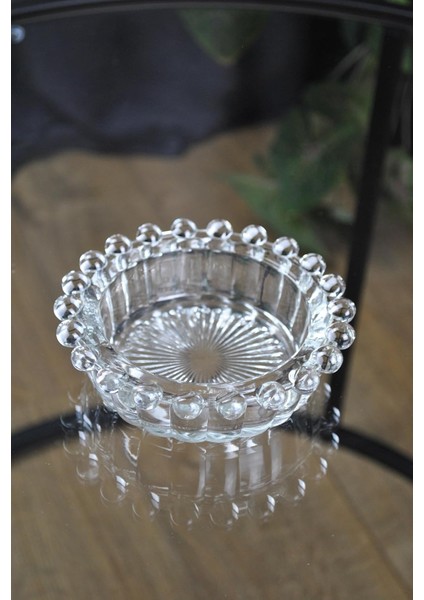 Bubbles Yuvarlak Cam Lüks Küllük - Kül Tablası - Yuvarlak Kül Tabağı 13 cm