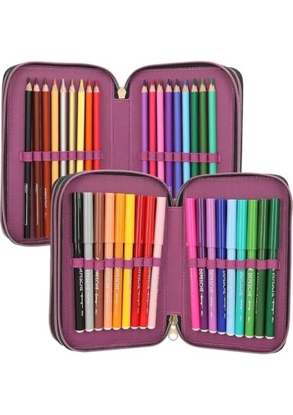 13017 Rebel - 3 Bölmeli Kutu, Siyah, Model, Parıltı ve Aslan Derisi, Renkli, Cetvel, ve Çok Daha Fazlası ile Kutu fiyatları