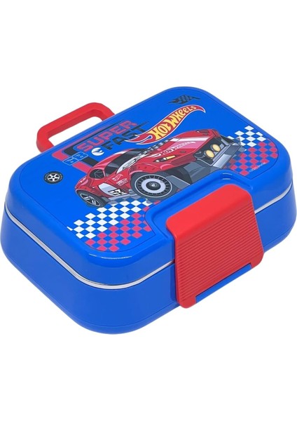 Bento 1030ML Lunchbox Hotwheels Lisanslı Tek Katlı 2 Bölmeli Paslanmaz Çelik Sefer Tası Yemek Kutu