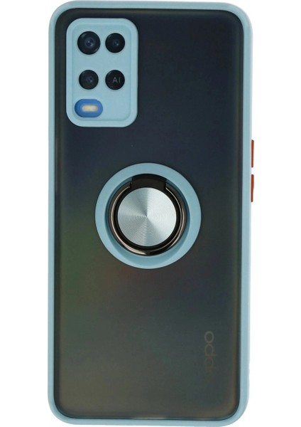 Ieg Oppo A54 4g Kılıf Montreal Yüzüklü Silikon Kapak - Buz Mavi