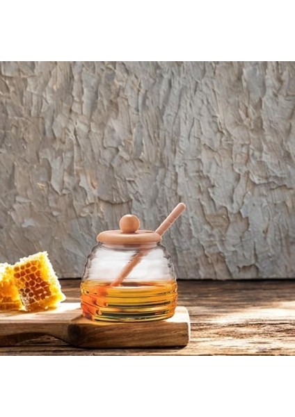 Bambu Kapaklı Cam Bal Kavanozu – 420ML | Kaşıklı & Şık Sunum Kavanozu | Ahşap Kapaklı Cam Bal Saklama Kabı modelleri