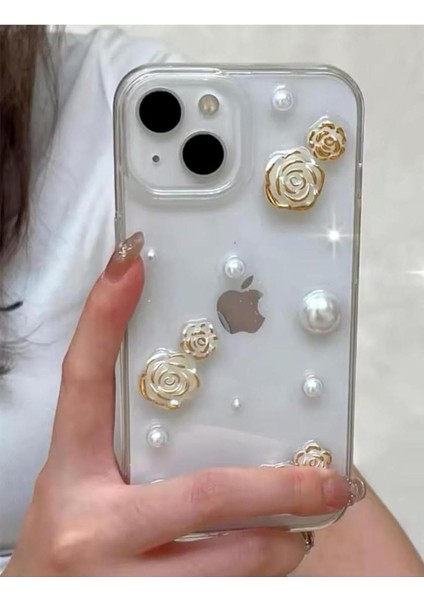 Aksesuar 13-14 ve 15 ile Uyumlu Inci Gül Oyuncak Tasarımlı Esnek Silikon Kılıfı