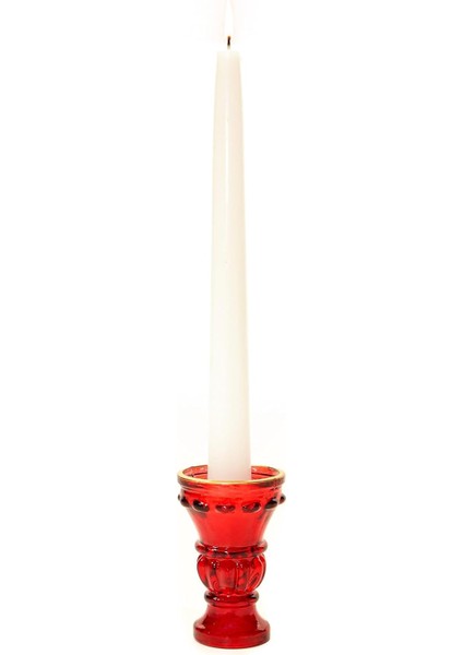 Kırmızı Şamdan Mumluk (Tekli)