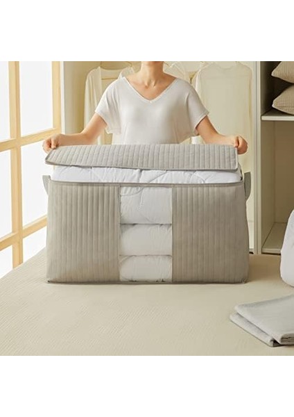 Textile 2'li Boy Pvc Pencereli Gri Renk Kapitone Hurç Set 75 x 40 x 40 cm fiyatları