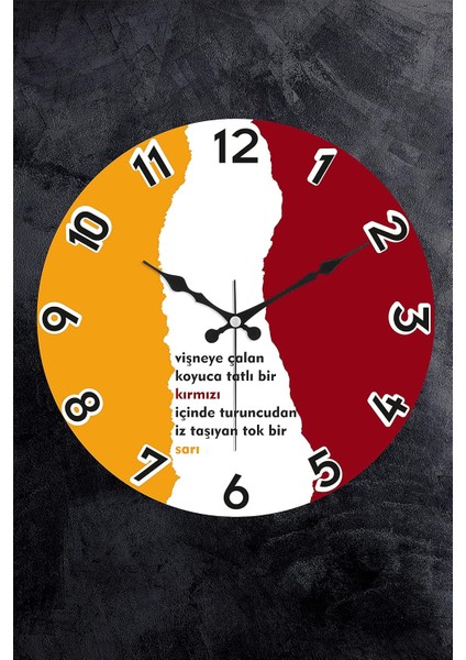 25 cm Dekoratif Plastik Cam Taraftar Duvar Saati