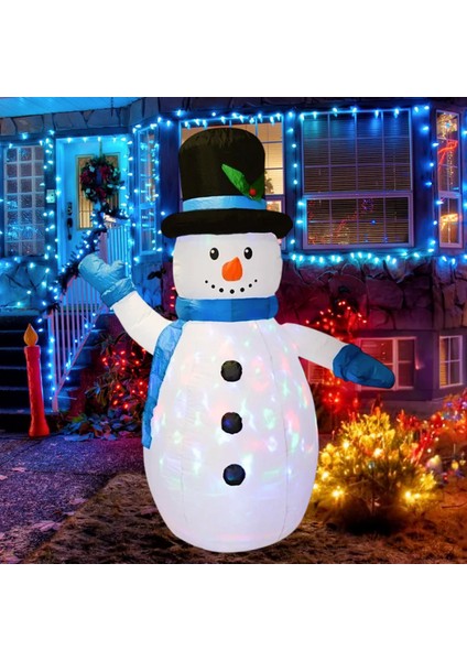 Yılbaşı Dekoru Şişme Işıklı Kardan Adam Dekoru 135 cm