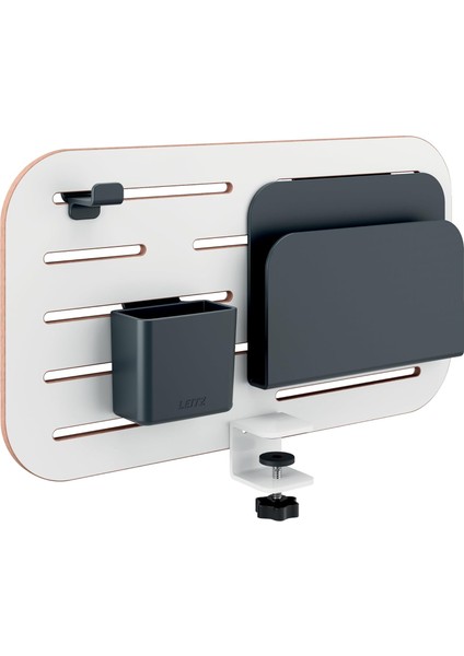 Ergo Küçük Pegboard Çalışma Masası Düzenleyici, Aksesuarlı, Yüksek Kaliteli Takma Tahta, 35 Mm'ye Kadar Masa Kalınlıklarıyla Uyumlu, Geniş Asma Yuvaları, Mandal Sabitleme, 42 x 25 Cm, Beyaz,