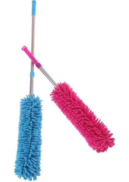 130 cm Teleskopik Uzatılabilir Mikrofiber Yumuşak Başlıklı Toz Alma Fırçası, Püskülü, Bükülebilir Dip Köşe Başlık, Boşluk Temizleme ve Almak Için Uzayabilir Makrna Mop