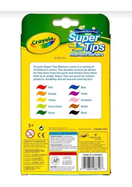 10 Super Tips Washable Markers -American Nontoxic-10 Yıkanabilir Ince Kalın Uçlu Keçeli Boya Kalemi modelleri