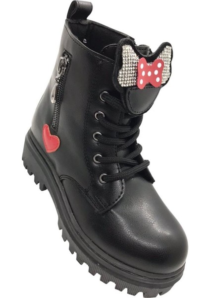 Kız Çocuk Suya Soğuk Havaya Dayanıklı Minnie Figürlü Kışlık Siyah Rugan Bot Ayakkabı fiyatları