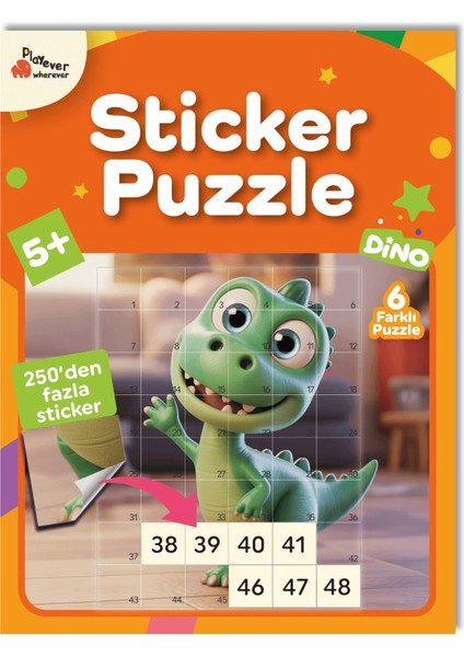 Sticker Puzzle - Dino, Çıkartmalı Yapboz Etkinlik kitabı