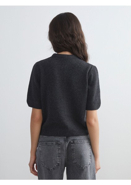 Yeni Sezon Bisiklet Yaka Taşlı Kadın Triko Kazak fırsatları