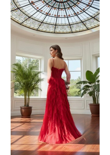 Taş Işlemeli Katkat Tül Elbise fiyatları