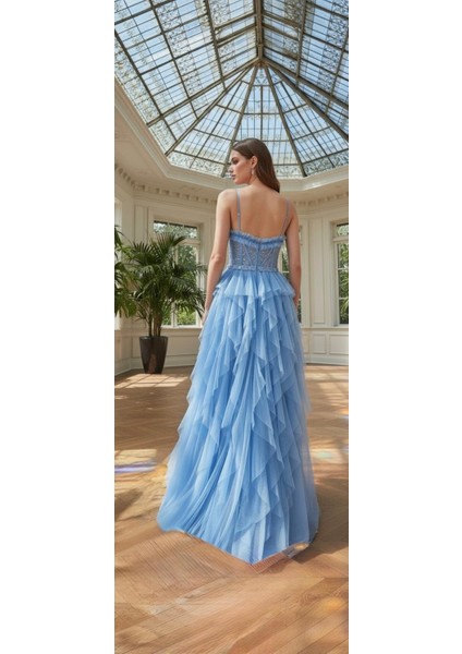 Taş Işlemeli Katkat Tül Elbise fiyatları