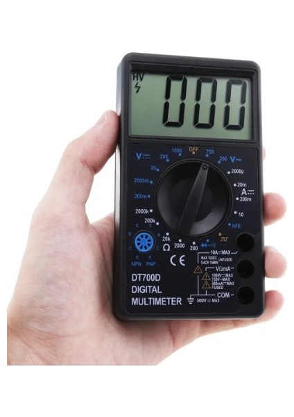 DT700D Geniş Ekran Ac Dc Dijital Akım Voltaj Amper Ölçüm Dyot Test Aleti Multimetre- Voltmetre fiyatları