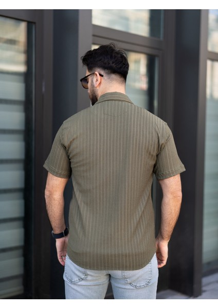 Keten Gömlek Kısa Kol Haki Renk fiyatları