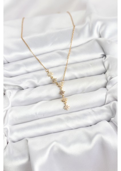 Zarif Boyunlar Için Golden Çelik Zincir Kutup Yıldızı Kadın Kolye