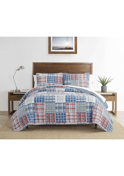 | Yorgan SETI-100, Ters Çevrilebilir, Tüm Sezon Yatak, Daha Fazla Yumuşaklık Için Önceden Yıkanmış, Pamuk, Mavi, Çift Kişilik