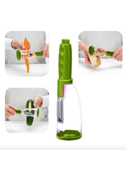 Hazneli Spiral Meyve Sebze Soyacağı, Kullanım, Ergonomik Sap, Paslanmaz Çelik Bıçak